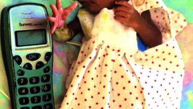 Baby with phone